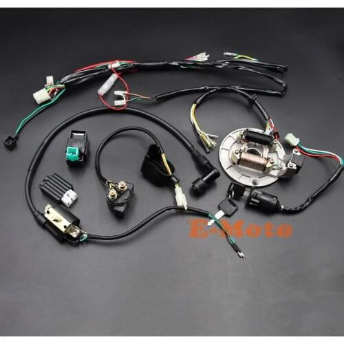 Wire loom Magneto Key Solenoid Coil Regulator CDI 50cc 70cc 90cc 110cc 125cc 140cc Kick Start Dirt Pit Bike new E-Moto