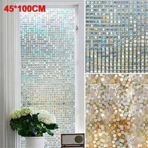 3D Clear Home Decor Stained Glass Film Window Sticker Tinted Rainbow Self Adhesive Privacy Glass Sticker Window Static Cling