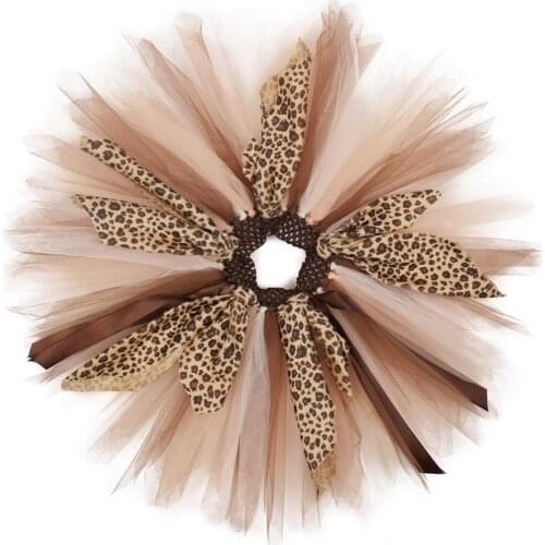 Fluffy Brown Girl Tutu Skirt Christmas Costume Kids Tulle Skirt for Halloween Carnival Children Outfit 0-6 Years