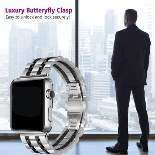 Stainless Steel Metal strap for apple watch 44mm 40mm 38mm 42mm Series 6 5 4 SE Strap for iWatch 3 2 1Watches Accessories Band