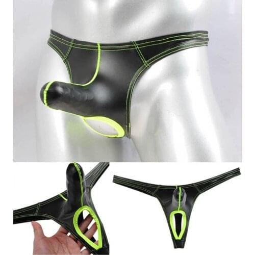 Men Sexy Underwear Spandex Thong Long Pouch Jockstrap Micro T-back Mens Thongs and G-strings Gay Mens Lingerie