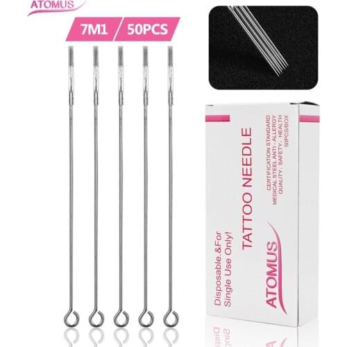 50pcs Stick Tattoo Needle 7M1 Laminas Para Tebori Agulha Para Tattu Acessorios Para Microblading Microblading Agujas Tebore