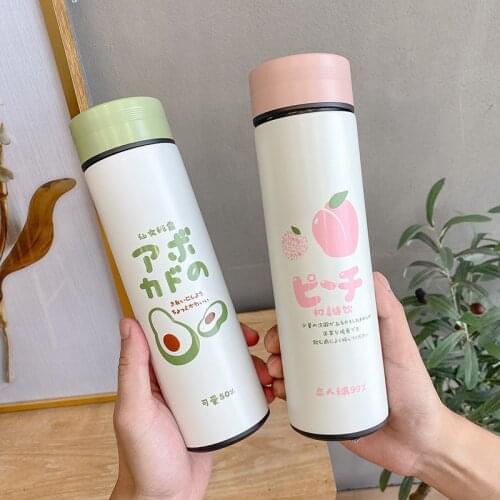 Fresh Art Thermos Hot Water Bottle 304 Stainless Steel Lovely Fruit Pattern Vacuum Flask Coffee mug insulated Cup