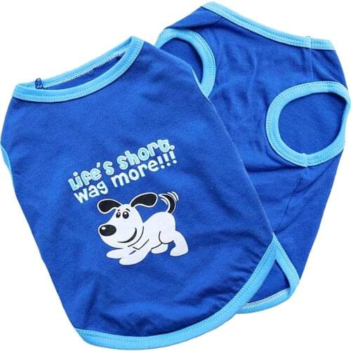 Pet Supplies Fashion Cartoon Soft Breathable Printing Letters White Dog Suit Vest T-shirt Short Sleeve Shirt Puppy Dog Clothes