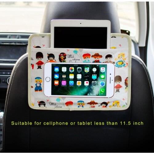 Universal Car Headrest Phone Mount Bag Holder for Kids in Back Seat Tablet Stand for Samsung Xiaomi 3-11.5 Inch Tablets Smart