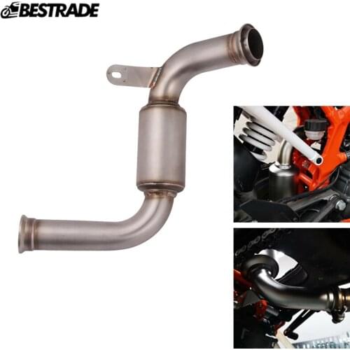 Motorcycle Exhaust Mid Middle Link Connect Pipe Stainless Steel Deleted Catalyst Modified for Duke 390 125 250 RC390 2017-2021