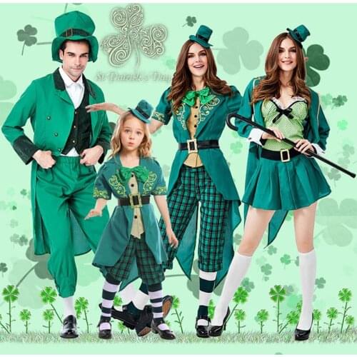 Women Ireland Saint Patrick St. Patrick Day Lucky Fairy Leprechaun Costume Adult Irish Goblin Cosplay Carnival Halloween Outfit