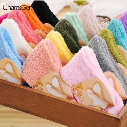 Womens Cotton Thickening Cashmere Lovely Socks For Women Ladie Fluffy Girl Breathable Warm Short Sock Female Warm Floor Socks