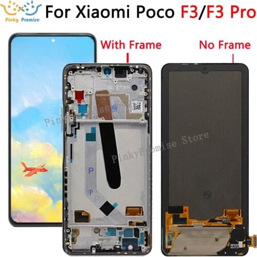 For Xiaomi Poco F3 M2012K11AG LCD Display Screen with Frame Touch Panel Digitizer For Pocophone F3 pro Display