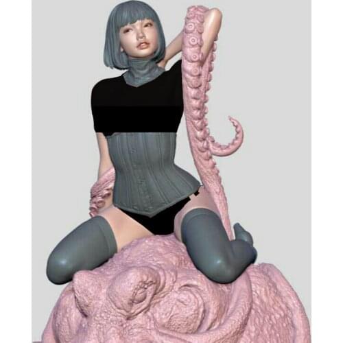 1/8 Octopus Girl, Resin Model figure GK, Science fiction theme, Unassembled and unpainted kit