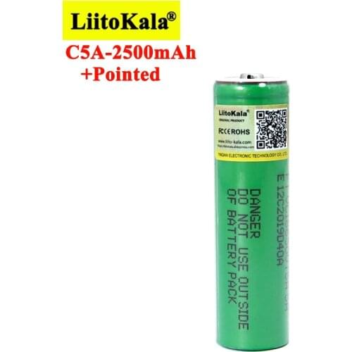 1pcs Liitokala New C5A 2600mAh 3.7V 18650 Lithium Battery 20A 30A Discharge 18650VTC5 batteries+Pointed