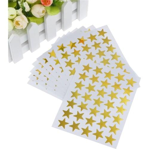 Lovely Star Sticker Teacher Label Reward For Children Kid Students Gift Gold Silver Bronze Stationery 10pcs