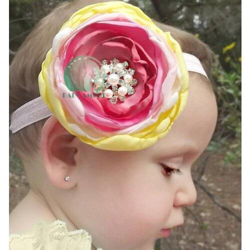 2019 (1 piece) pearl flower girls' headbands baby headwear