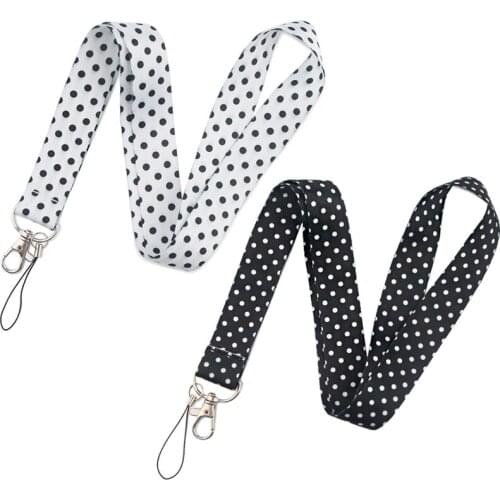 30pcs Wave point Art Key Chain webbings ribbons Neck Strap for Phone Keys ID Card Cartoon Lanyards