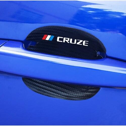 For Chevrolet Cruze 2011 2012 2013 2014-2020 Accessories 4pcs Carbon Fiber Car Door Handle Scratch Protector Leather Stickers