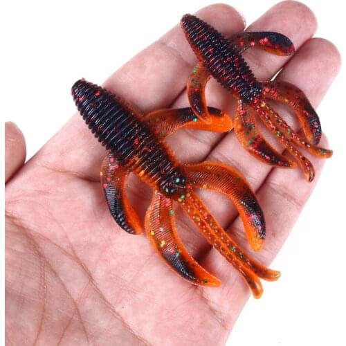 Big Pendulum 5pcs/7pcs Fishing Soft Lure Shrimp 5.5cm/7.5cm High Quality Soft Baits For Mandarin Fish Perch Bass
