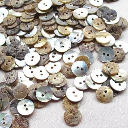 100 PCS 11mm Natural Shell Sewing Buttons Color Japan Mother of Pearl MOP Round Shell 2 Hole Button Sewing Accessories