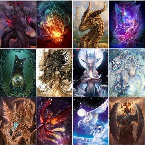 Unicorn Phoenix Dragon Diy 5D Diamond Painting Full Square and Round Embroidery Mosaic Cross Kit Wall Art Handmade Home Decor
