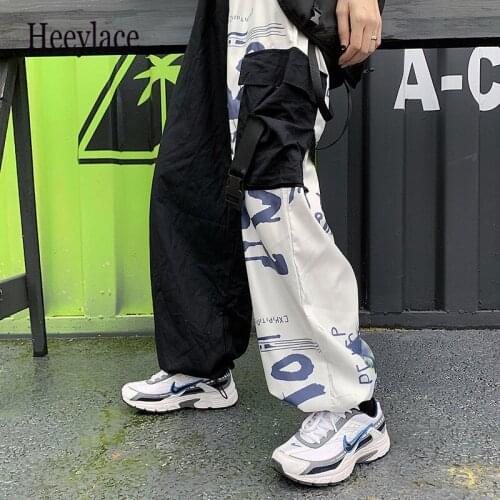 2021 Cargo Pants Women Korean Style Harajuku Streetwear Graffiti Wide Leg Pants Hip Hop Aesthetic Trousers Women