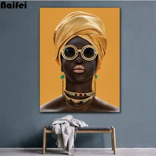Black Girl Jewelry diamond embitduery African Art Women diamond painting for Living Room 5d diamond mosaic Wall Pictures Decor