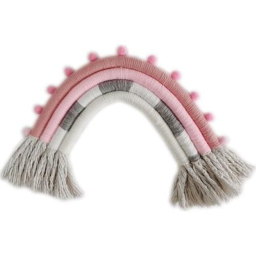 Girls Bedroom Decor Rainbow Hand-woven Hanging Ornaments Wall Decoration Hanging GiftS Kindergarten Childrens Room Accessories