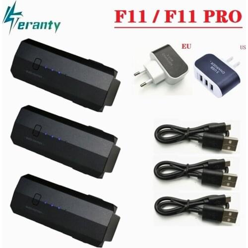 For SJ R/C/SJRC F11/ F11 PRO Lipo Battery 11.1V 2500mAh +3in1 USB Charger 5G Wifi GPS FPV Quadcopter spare parts RC Drone