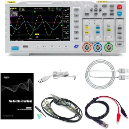 FNIRSI-1014D 7In LCD Screen 2 In 1 Dual Channel Input Signal Generator Desktop Capture 100MHz* 2 Ana-log Bandwidth Oscilloscope