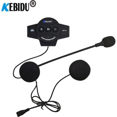 KEBIDU BT10 Bluetooth Intercom Motorcycle Bluetooth 4.1 Motor Helmet Headset Wireless Stereo Earphones Headphones For Motorcycle