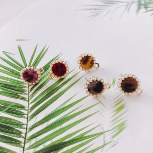 Alloy Round Pendant Charms DIY Material Jewelry Earring Accessories