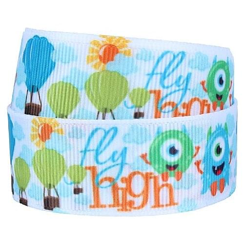 FLRA Ribbon School kids DIY using ribbons, cute cartoon character mini monsters printed grosgrain ribbon