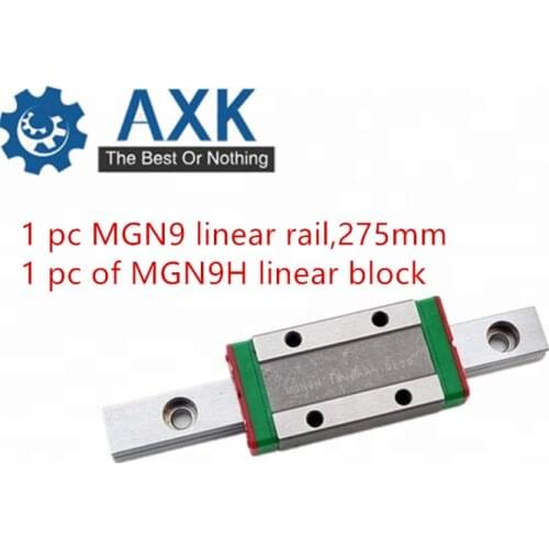 Linear Carriage Guide 9mm 275mm Rail Set Cnc Mgn9 1 Pc Rail,275mm Motion Guideway Bearing Steel Printer Cutter Way A Mgn9h Long