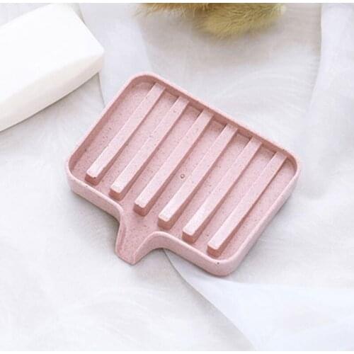 Nordic Wheat Straw Soap Holder Dish Shelf Draining Waterfall Storage Box Tray