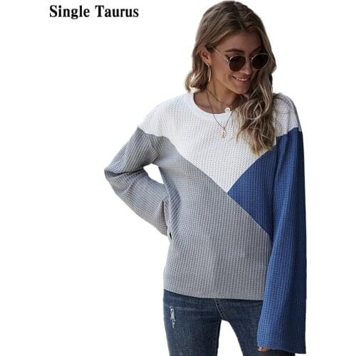 Autumn Winter Female Sweaters Flare Sleeve Loose Streetwear Womens Clothes Casual Elegant Vintage Sweater Knit Top Pullover