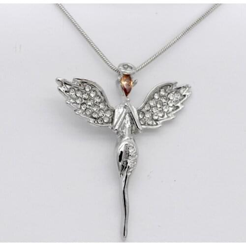 N016 Gorgeous shiny Fashion sweet peach heart necklace - love wing angel