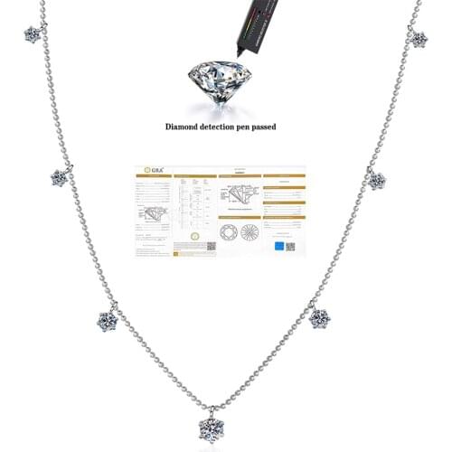 925 Silver 1ct/2ct/3ct F color Moissanite Snow flower VVS Elegant Wedding Pendant Necklace for Women Anniversary Gift