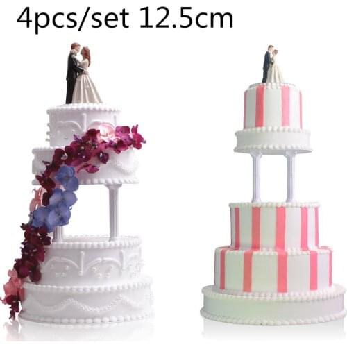 4Pcs/set 12.5cm Pillars Wedding Cake Stands Cake Decorating Tools Multi-layered Roman Column Support Stand Decor