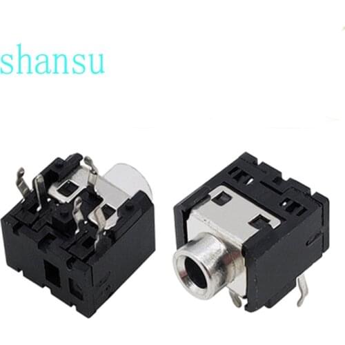 10pcs The power socket PJ-306 Audio socket Double track 3.5MM DIP 5 PIN PJ306 Headphone socket