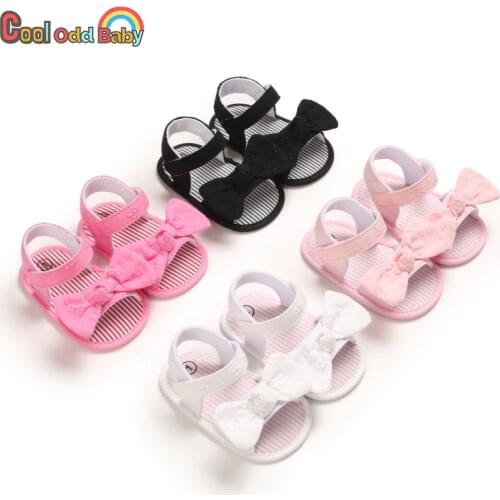Soft and Comfortable Summer Baby Girl Casual Sandals Velcro Bow Decoration Newborn Infant Non-Slip First Walkers Cute Baby Shoes