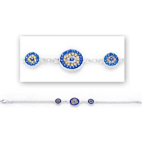 Silver Evil eye Wristband for Women , Stylish, Aesthetic and Flashy, Bracelet Types for Women