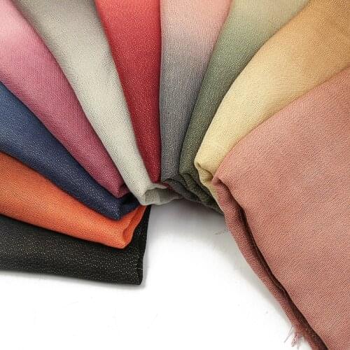 10 Colors Spain Fashion Gradient Scarf Women Plain Lurex Glitter Fringe Shawl Lady Shimmer Hijabs and Wraps Bufanda Muslim Stole