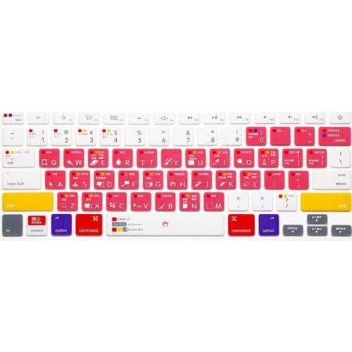 Photoshop Chinese Shortcuts Keyboard Skin Hot Keys PS Silicone Keyboard Cover Skin For Macbook Air Pro Retina 13.3 15.4 17 G6