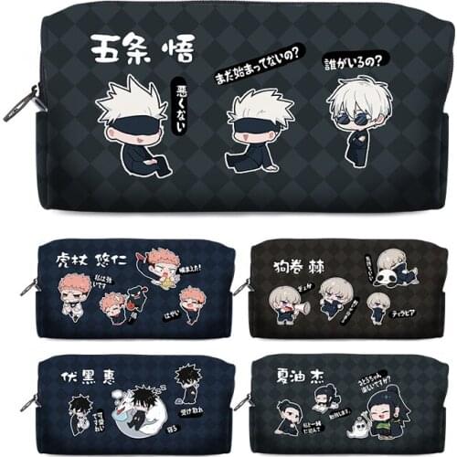 Anime Jujutsu Kaisen Gojo Satoru Cosplay Pen Bag Cartoon High Capacity Stationery Box Pencil Case Syudent Supplies Storage Gifts