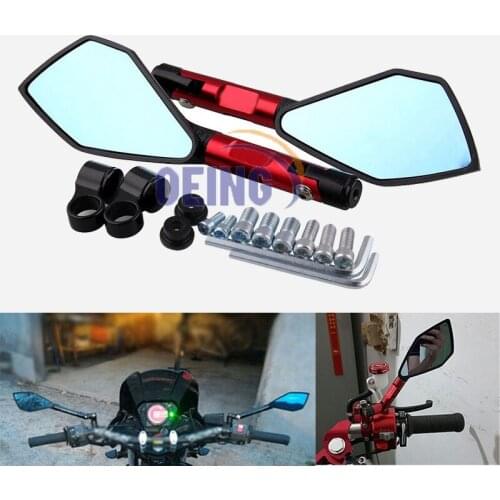 CNC Street Motorcycle Side Mirrors Handlebar Mounting Rear View Mirros Universal for Yamaha YZF-R3 R7 Kawasaki Ninja 250 CRF250L