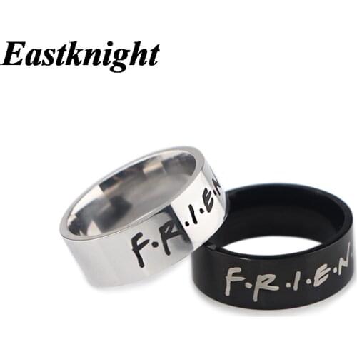 K1877 2020 Hot TV Show Friends Ring Fashion Ring Jewelry Black Color Mens Ring Friends Gifts New Style Gifts
