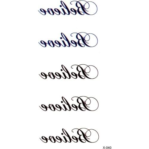 Believe Waterproof Temporary Tattoo Sticker Henna Body Art Sticker Fake Tattoo The Flash Festival Tatuajes Temporales Kol Saati