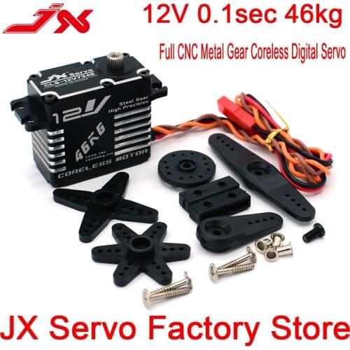 JX CLS-12V7346 46kg Coreless High Precision Steel Gear Full CNC Digital Servo for RC Car Crawler RC Boat Airplane Robot Arm Part