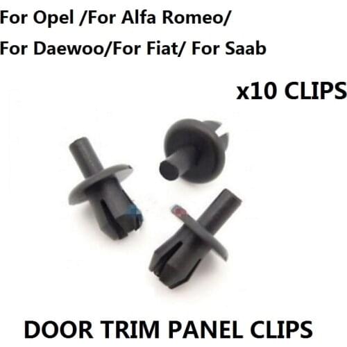 X10 Push-in Rivet Clips For Opel:1719245/For Alfa Romeo:51751429/For Daewoo:94530507/For Fiat: 51751429/For Saab:90138810