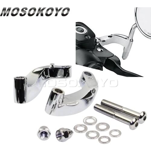 Motorcycles Chrome Mirror Relocation Extension Adapters For Harley Dyna Super Glide Low Rider FXDF/FXDB Softail Switchback/Slim