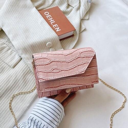 New Trend Stone Prints Small Handbags For Women High Quality Pu Leather Shoulder Bag Designer Chain Style Female Crossbody Bag