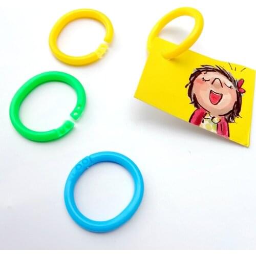 10pcs/lot DIY Decoration Accessories Open Plastic Loose-leaf Single Ring Easy To Buckle Album Soft Rubber Card Book Binding Ring